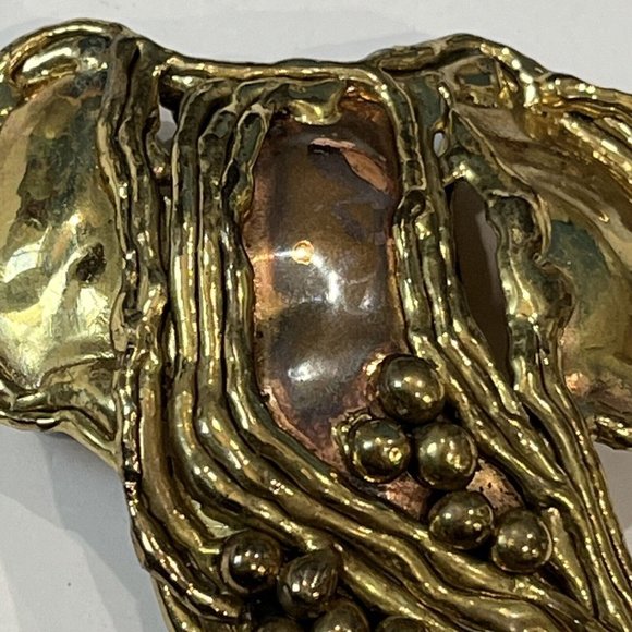 Vintage LAA Gallery Lafayette Art Association Mixed Metal Artist Belt Buckle - Picture 6 of 16